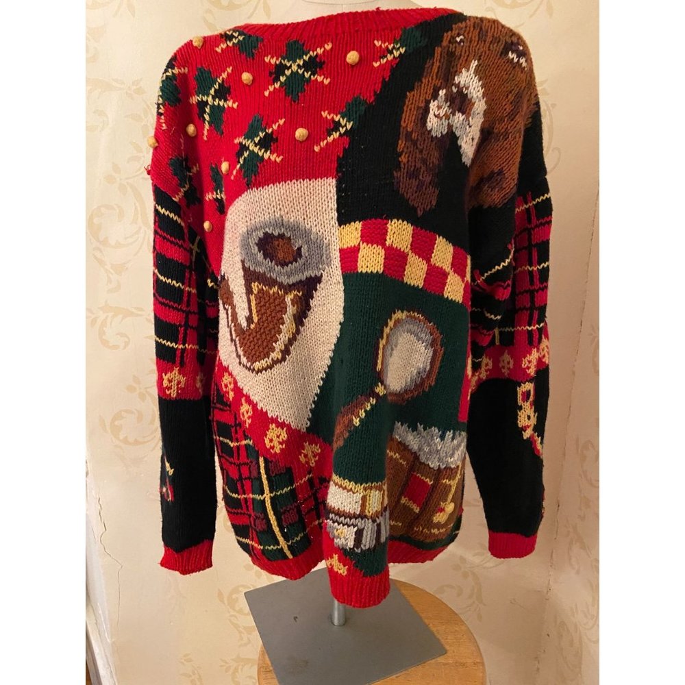Vintage Ladies Large The Eagles Eye Beautiful Christmas Sweater